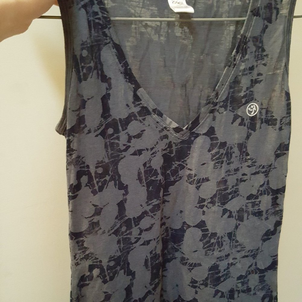 2/$20 Zumba Sheer Burnout V Neck Tank Sleeveless Shirt